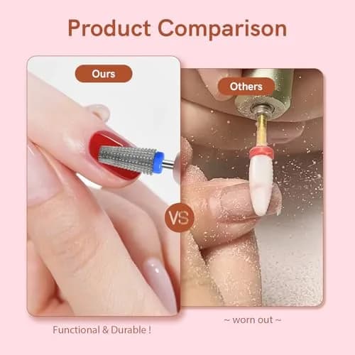 SQULIGT 5 in 1 Tungsten Carbide Nail Drill Bit Medium Silver | Professional Manicure & Pedicure Tool thumbnail 4