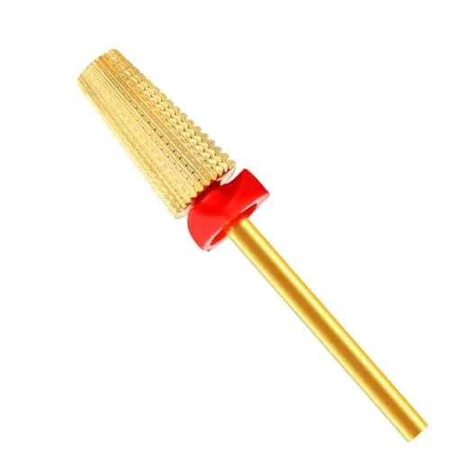 SQULIGT 5 in 1 Tungsten Carbide Nail Drill Bit Fine Grit Golden | Two-Way Rotation 3/32" Shank thumbnail 1