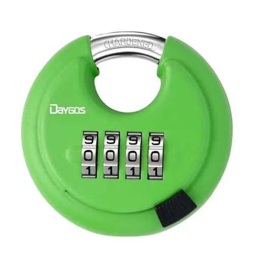 DAYGOS 4-Digit Combination Disc Padlock 70mm (2.75") | Heavy Duty Outdoor Lock for Storage Units, Gates, Fences thumbnail 1