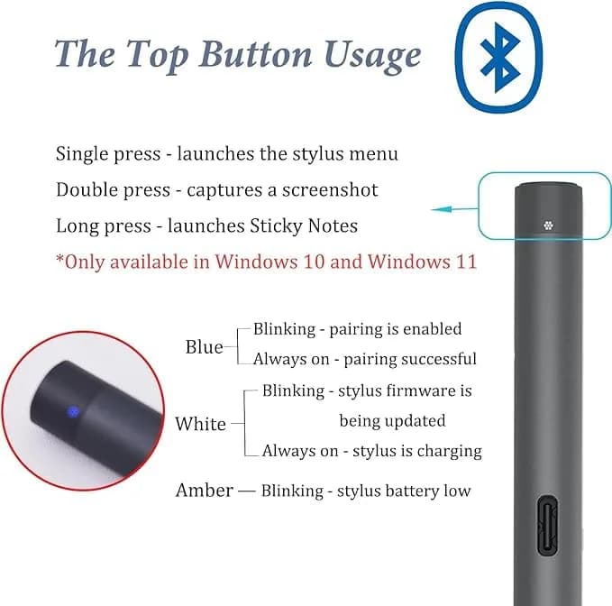 LiXiongBao Premier Rechargeable Active Pen PN7522W for Dell 2-in-1 Laptops | High Sensitivity, Bluetooth thumbnail 7