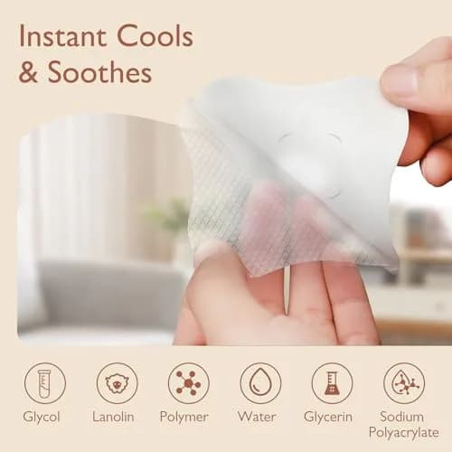 Momfree Hydrogel Nipple Gel Pads for Breastfeeding (12 Count) | Soothing Cooling Relief for New Mothers thumbnail 4
