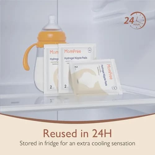 Momfree Hydrogel Nipple Gel Pads for Breastfeeding (12 Count) | Soothing Cooling Relief for New Mothers thumbnail 5