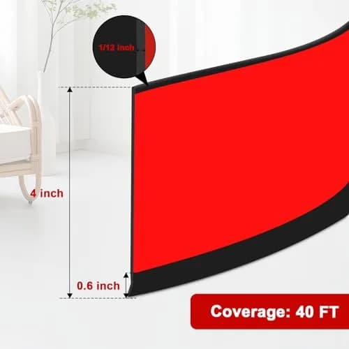 Storystore Black Flexible Self-Adhesive Vinyl Baseboard Trim 10.16 cm (4 Inch) x 12.2 m (40 Feet) | Easy Peel and Stick Wall Molding thumbnail 2