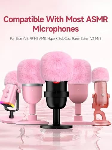 YOUSHARES Pink Furry Microphone Windscreen for Blue Yeti & USB Mics | 5cm (1.97in) Diameter thumbnail 5
