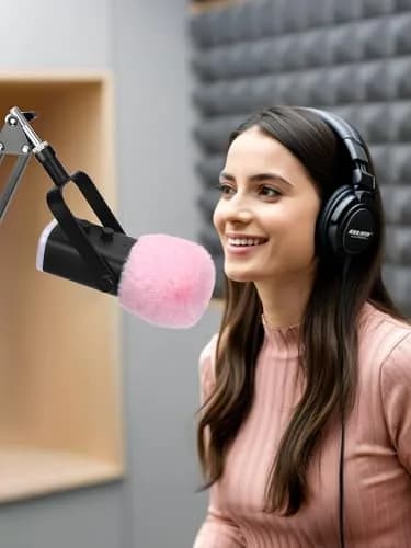 YOUSHARES Pink Furry Microphone Windscreen for Blue Yeti & USB Mics | 5cm (1.97in) Diameter thumbnail 7