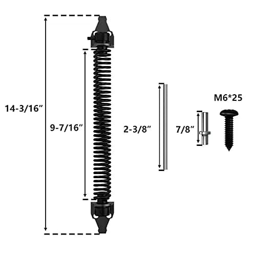 SKYSEN 14 Inch Black Self-Closing Gate Spring (4 Pack) | Heavy Duty Carbon Steel for Wooden & Vinyl Gates thumbnail 6