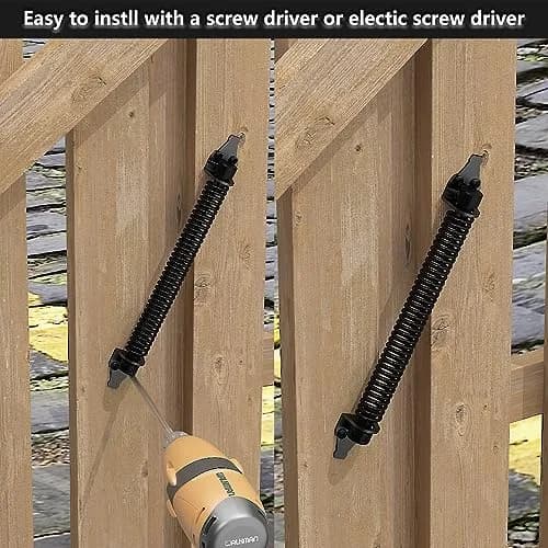 SKYSEN 14 Inch Black Self-Closing Gate Spring (4 Pack) | Heavy Duty Carbon Steel for Wooden & Vinyl Gates thumbnail 3
