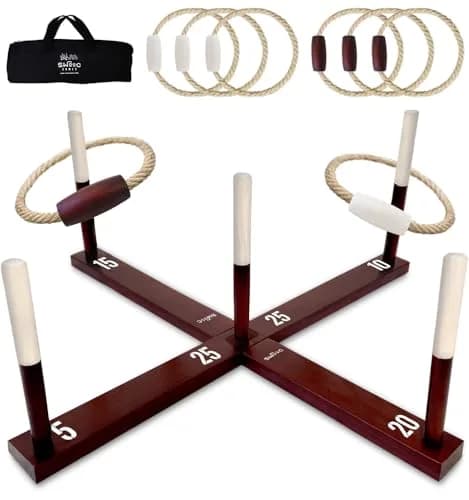Swooc Rustic Ring Toss Game XL Size | All Weather Outdoor Yard Toy for Adults & Kids thumbnail 1