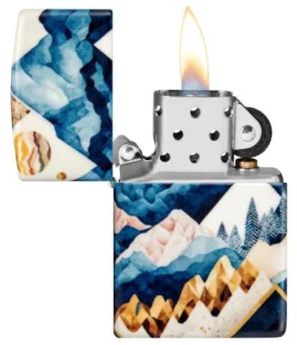Zippo Mountain Collage Design 540 Matte Pocket Lighter | Windproof Metal Construction thumbnail 4
