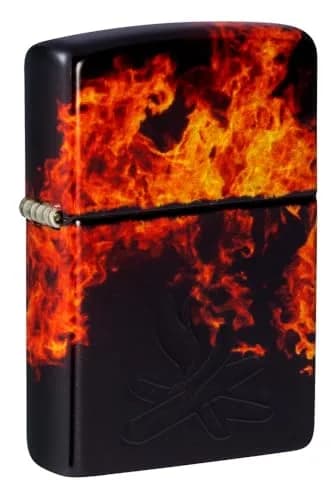 Zippo Fusion Inferno Design 540 Tumbled Brass Pocket Lighter | Windproof Metal Construction thumbnail 1