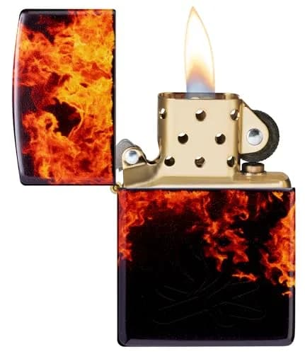 Zippo Fusion Inferno Design 540 Tumbled Brass Pocket Lighter | Windproof Metal Construction thumbnail 6