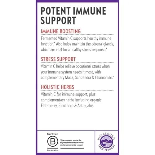 New Chapter Vitamin C Immune Defense Supplement, 90 Count | Organic Elderberry & Stress Support thumbnail 8