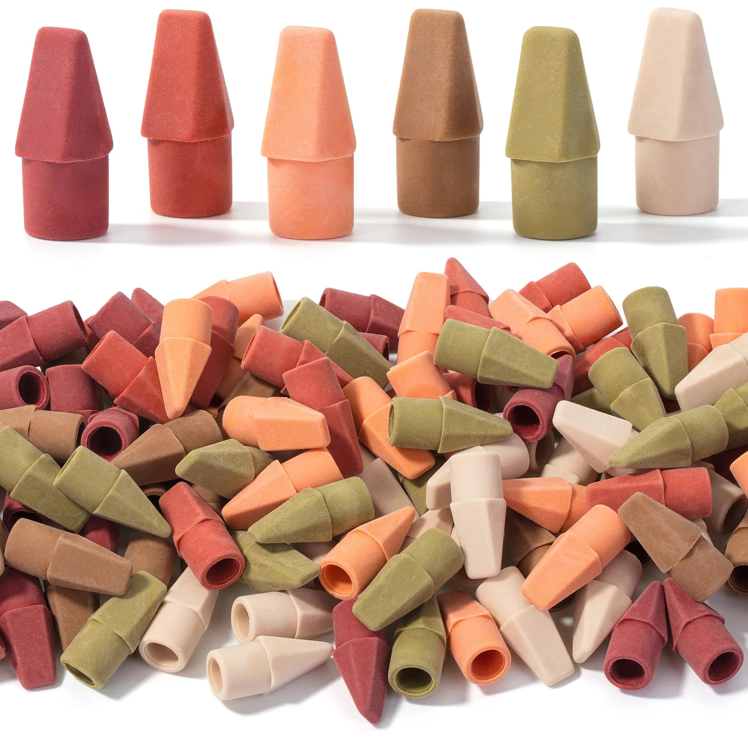 Mr. Pen Pencil Eraser Toppers, 120 Pack, Autumn Earth Colors | Bulk Pack Eraser