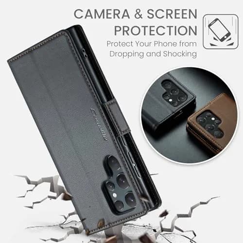 Rerzoiro Samsung Galaxy S24 Ultra Wallet Case | RFID Blocking PU Leather Flip Cover thumbnail 6