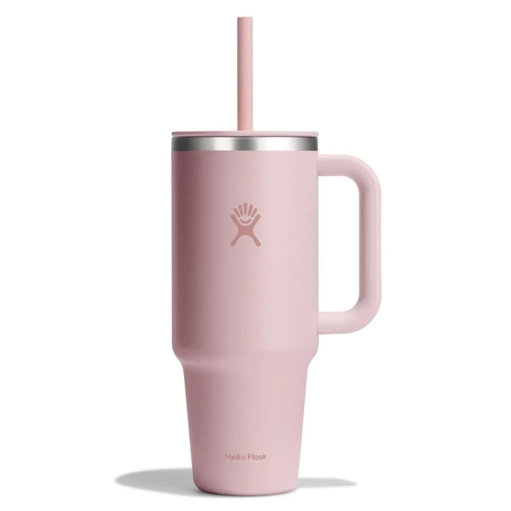 Hydro Flask Travel Tumbler with Handle, Lid and Straw - 1183 ml (40 Oz) Tonal Trillium Pink | Insulated Stainless Steel - main product image