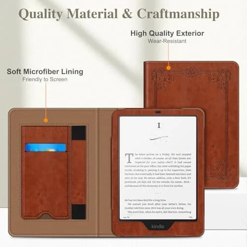 Fintie Case for Kindle Paperwhite 12th/11th Gen & Colorsoft 7"/6.8" | Vintage Brown PU Leather Stand Cover with Card Slot & Auto Sleep/Wake thumbnail 8