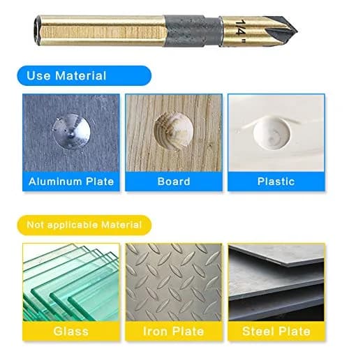 DKIBBITH Countersink Drill Bit Set, 5 Pieces High Speed Steel 82° | Precise Countersinking for Wood, Metal & Plastic thumbnail 4