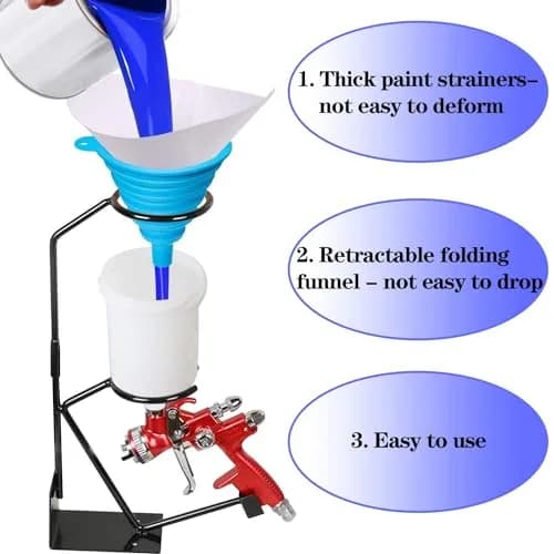 JANYUN 100Pcs Paint Filter Strainer with Blue Silicone Funnel, 190 Micron Mesh, 16.3cm x 22.2cm x 3.3cm thumbnail 6