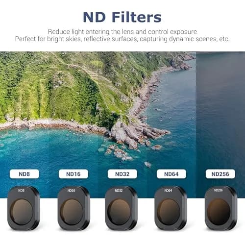 JJC Mini 4 Pro ND Filters 6 Pack Multi-Coated ND8/ND16/ND32/ND64/ND256/CPL Lightweight Aluminum thumbnail 3