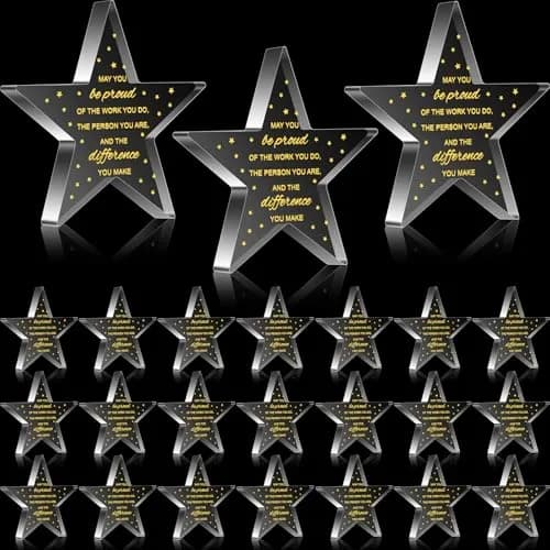 Huquary Employee Appreciation Awards Acrylic 24 Pcs | Motivational Coworker Gifts (Pentagram, 2.36 inches) thumbnail 1