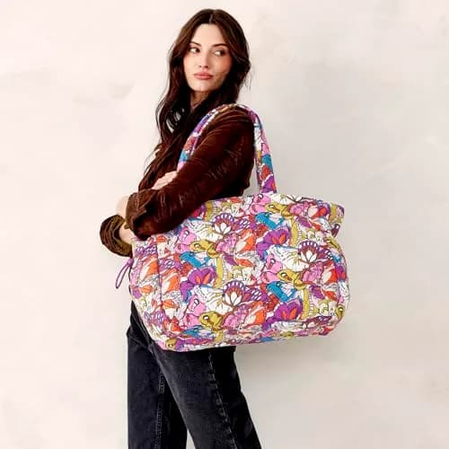 Vera Bradley Featherweight Knollton Travel Tote Bag Flutter | Lightweight, Stylish & Durable for Women thumbnail 2