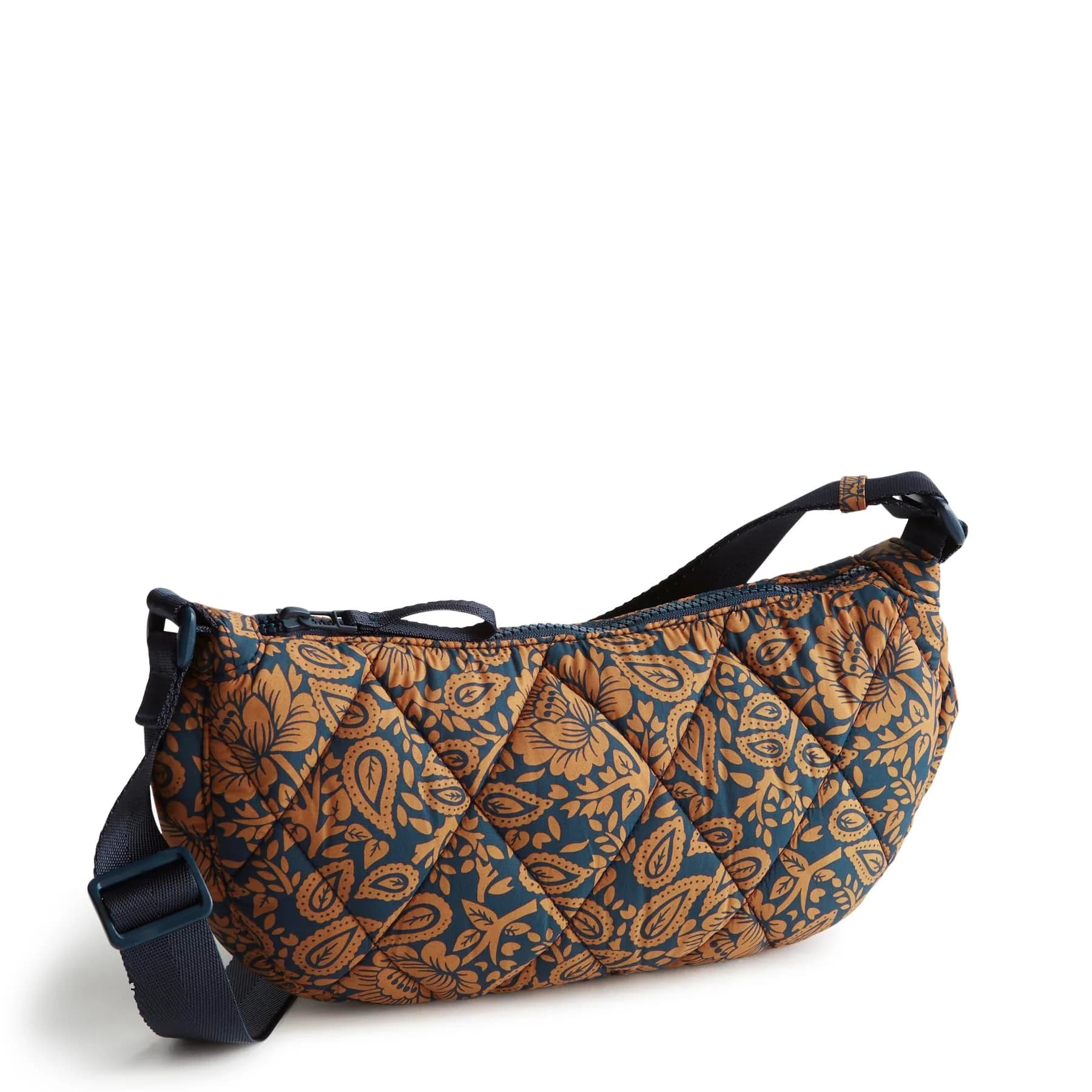Vera Bradley Featherweight Springbrook Sling Crossbody Swirling Poppies | Compact, Lightweight & Stylish — Lotus Montage Roasted Pecan