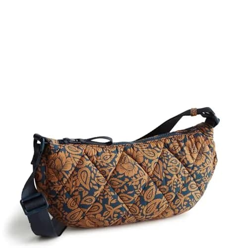 Vera Bradley Featherweight Springbrook Sling Crossbody Bag, Lotus Montage Roasted Pecan | Compact, Lightweight & Stylish thumbnail 1