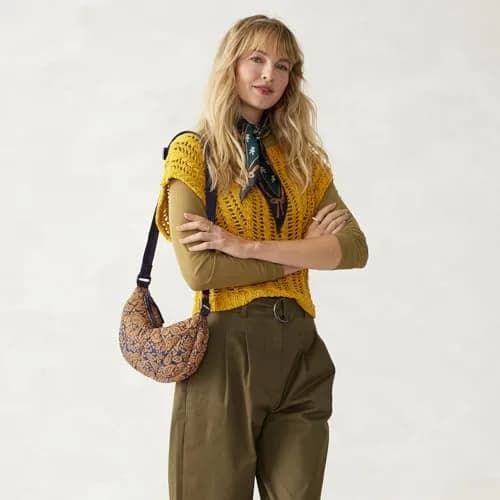 Vera Bradley Featherweight Springbrook Sling Crossbody Bag, Lotus Montage Roasted Pecan | Compact, Lightweight & Stylish thumbnail 2
