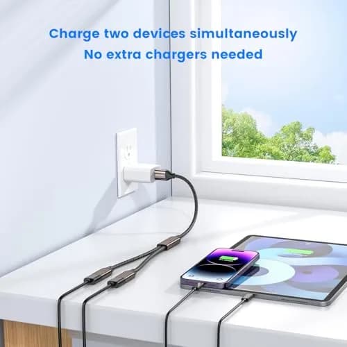 MOGOOD USB 3.0 Splitter Y Cable 10-inch, Silver | Expands 1 USB-A to 2 USB-A Ports, 5Gbps Data Transfer thumbnail 2