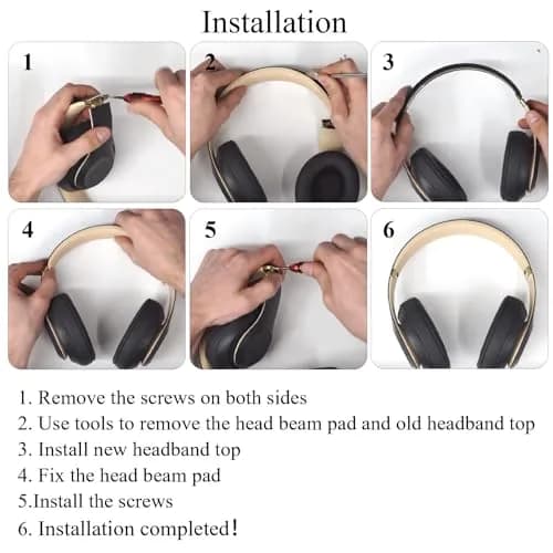 Adhiper Studio Pro Replacement Headband & Hinge for Beats Studio Pro | Durable Repair Kit in Deep Brown thumbnail 8