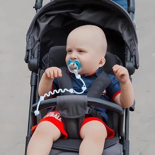 Yunaeduo Silicone Toy Straps for Baby, Toy Safety Straps for Stroller High Chair - BPA Free (Red Yellow Orange) | Adjustable Design thumbnail 6