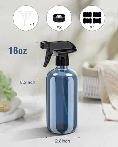 Bontip Indigo Blue Glass Spray Bottle 473ml (16 oz) 2-Pack | UV Protection for Essential Oils & Cleaning Solutions thumbnail 3