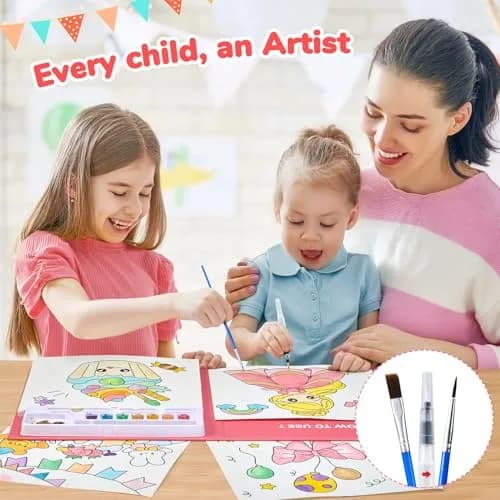JoyCat Paint with Water Coloring Books for Toddlers (Party Style) | 20 Pages, Mess-Free Watercolor Art Activity thumbnail 6