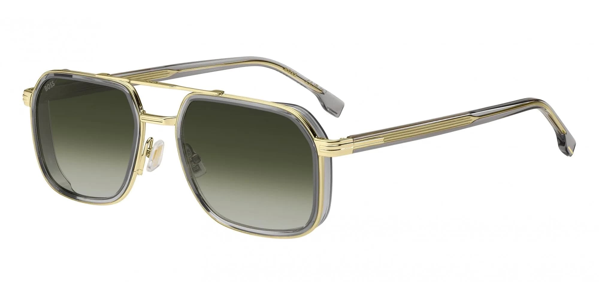 Hugo Boss Boss 1724/S FT3 Grey Gold Sunglasses 55/19/150 | Classic Square Frame for Men