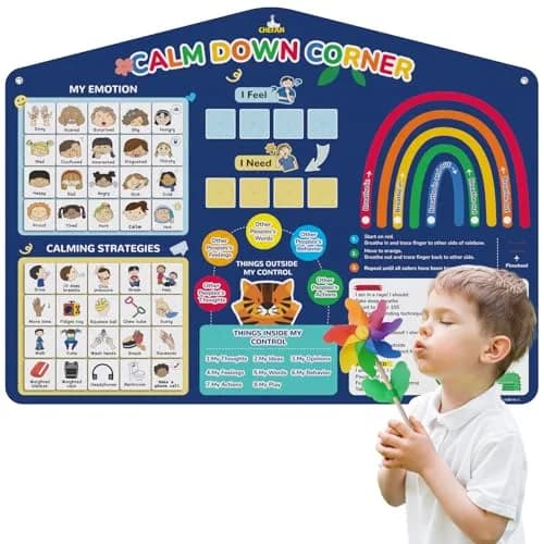 CHEFAN Calm Down Corner Set Feelings Chart for Kids Classroom | Emotional Regulation Tool thumbnail 1