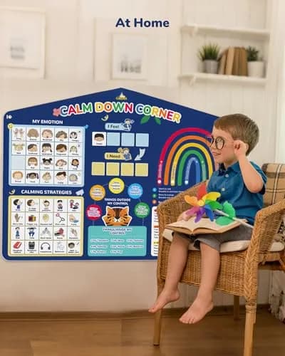 CHEFAN Calm Down Corner Set Feelings Chart for Kids Classroom | Emotional Regulation Tool thumbnail 5