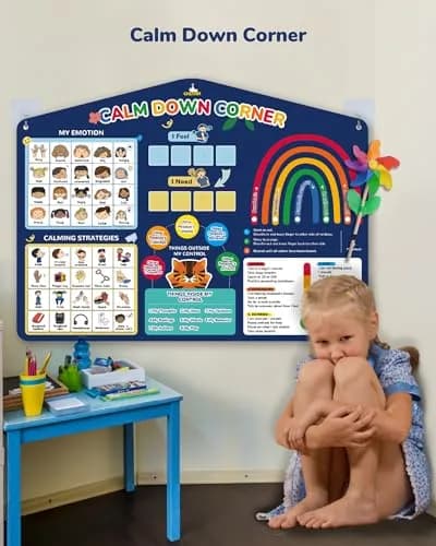 CHEFAN Calm Down Corner Set Feelings Chart for Kids Classroom | Emotional Regulation Tool thumbnail 6