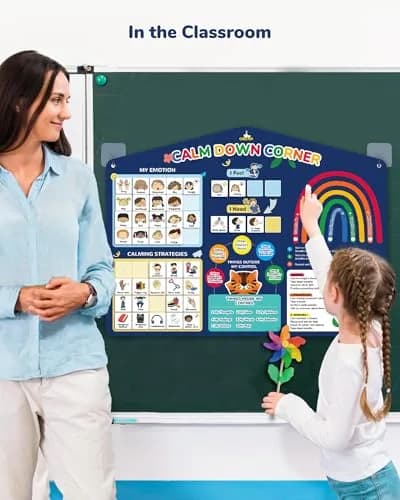 CHEFAN Calm Down Corner Set Feelings Chart for Kids Classroom | Emotional Regulation Tool thumbnail 4