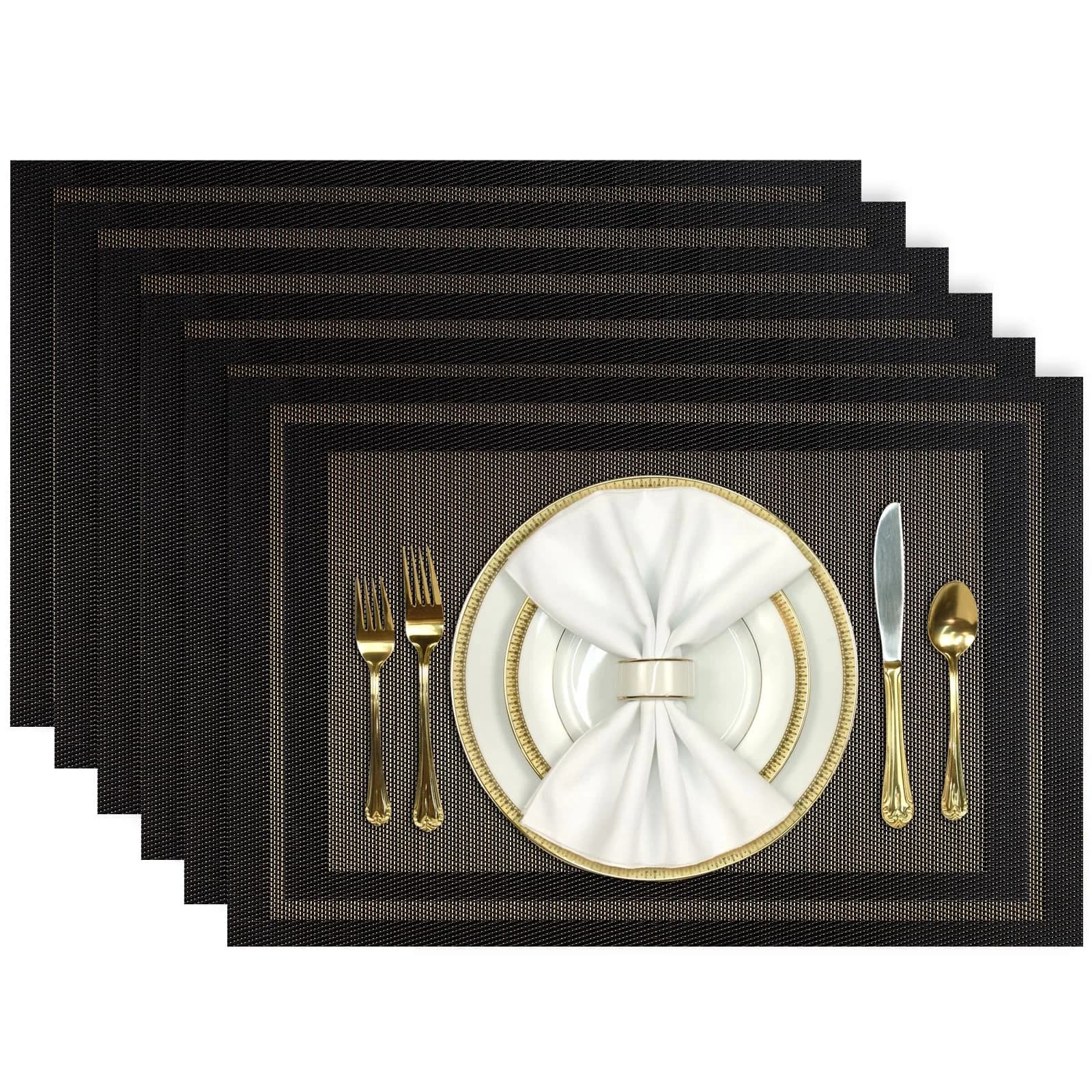 Aofmee Placemats Set of 6 | Washable PVC, Heat Resistant, Non-Slip, Stain Resistant