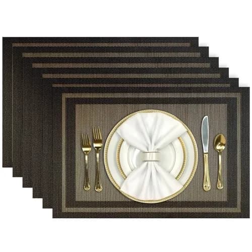 Aofmee Placemats Set of 6 | Washable PVC, Heat Resistant, Non-Slip, Stain Resistant thumbnail 1