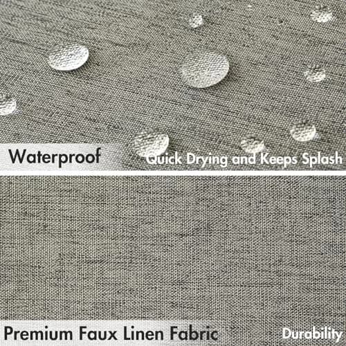 MIULEE 72"x84" Extra Long Scalloped Linen Shower Curtain Grey | Waterproof, Elegant Bathroom Decor thumbnail 4