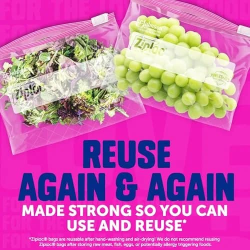 Ziploc Gallon Food Storage Slider Bags, Durable, 18 Count | Reusable, BPA-Free, Secure Seal for Fresh Food thumbnail 7