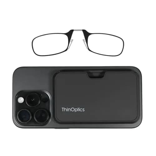 ThinOptics Readers with MagSafe Compatible Case - Armless On-Nose Reading Glasses 1.0x (44.45mm Lens Width) thumbnail 1