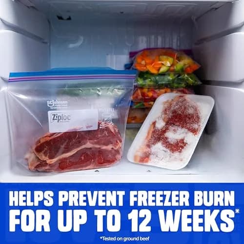 Ziploc Gallon Freezer Bags Stand-Up Bottom Easy to Fill 66 Count | Protect Food from Freezer Burn Up to 12 Weeks thumbnail 2