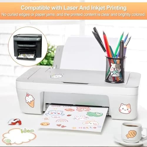 Joyberg Printable Sticker Paper 150 Sheets 8.5" x 11" | Matte Full Sheet Labels for Inkjet & Laser Printers thumbnail 4