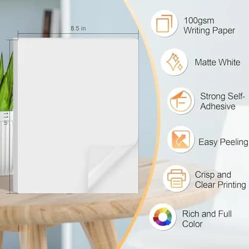 Joyberg Printable Sticker Paper 300 Sheets (8.5" x 11") | Matte Full Sheet Labels for Inkjet & Laser Printers thumbnail 2
