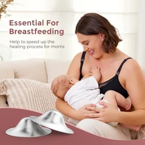 Momcozy 999 Sterling Silver Nipple Shields XXL Size | Made from 999 Sterling Silver for Breastfeeding Comfort thumbnail 6