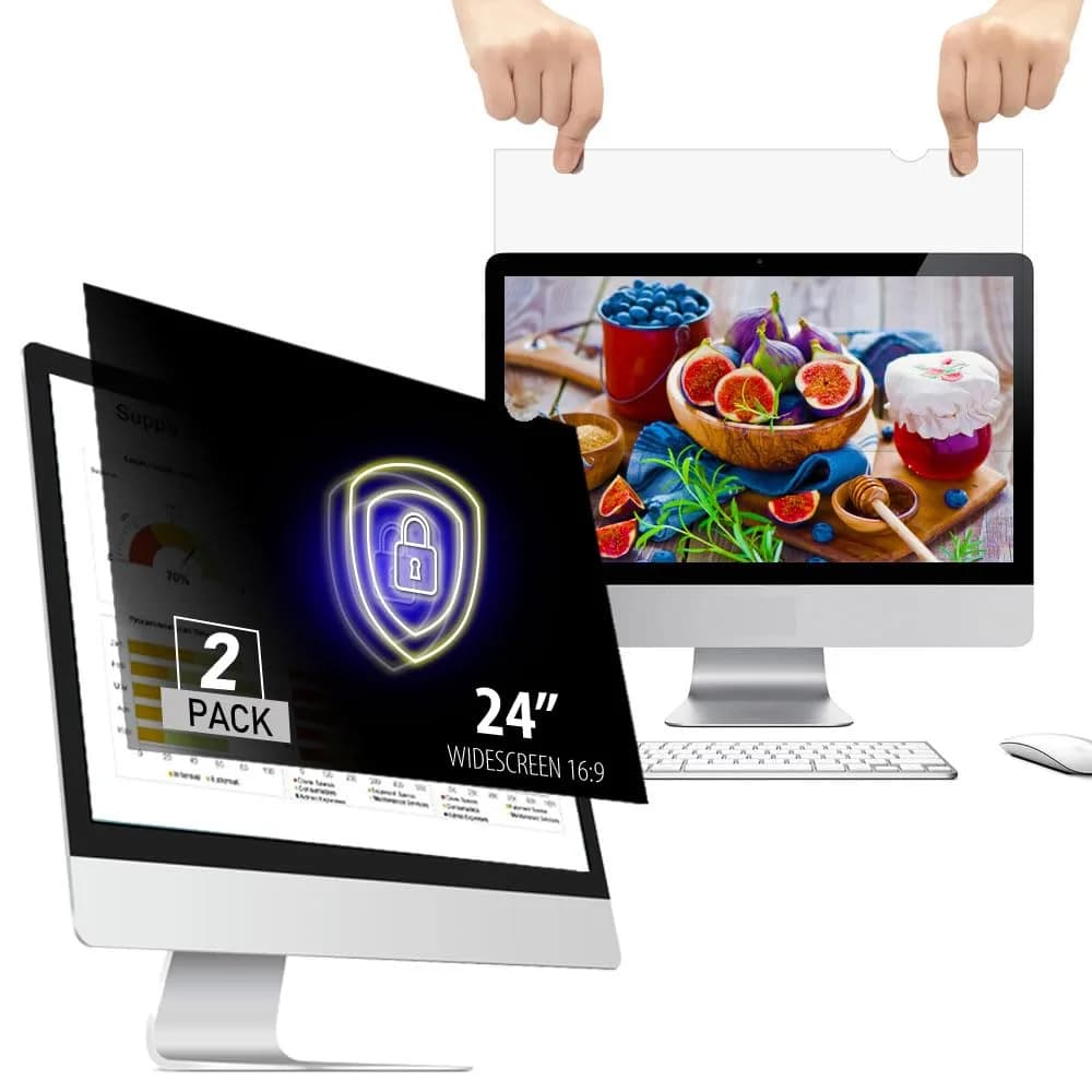 WELINC 34 Inch Computer Privacy Screen Filter for 21:9 Ultra-Wide Aspect Ratio | Anti Glare Blue Light Filter — 24 in