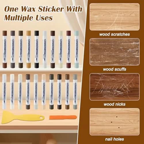 Windspeed Wood Filler Sticks with Scrapers - 20 Colors - Furniture Repair Kit for Cabinets, Floors, Baseboards thumbnail 4