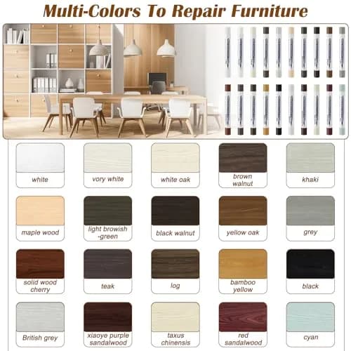 Windspeed Wood Filler Sticks with Scrapers - 20 Colors - Furniture Repair Kit for Cabinets, Floors, Baseboards thumbnail 3